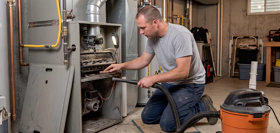Burner and Heater Compartment Lint Removal in Sweetwater